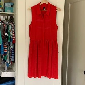 Red Anthropologie dress size 8.